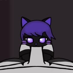 animal_humanoid animated black_body bodily_fluids cat_humanoid duo eyelashes felid felid_humanoid feline feline_humanoid fellatio first_person_view genitals humanoid male male/male mammal mammal_humanoid minigoat oral penile penis pretty_blood prison prison_uniform prisoner purple_body purple_eyes purple_nose saliva saliva_on_penis sex