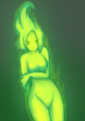 breasts elemental featureless_breasts female fire fire_elemental fuku_fire mouthless noseless nude pussy solo source_request undertale unknown_artist video_games