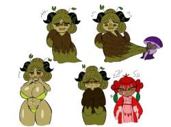 1boy 2girls bra cookie_run cookie_run_kingdom dracoarcto female green_hair male matcha_cookie poison_mushroom_cookie pomegranate_cookie red_hair