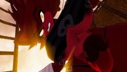 1futa 3d angry fexa fexa_(cryptia) five_nights_at_freddy's fnaf foxy_(cally3d) foxy_(fnaf) fredina's_nightclub futanari looking_at_viewer looking_down midriff nipple_piercing pierced_nipples pov sloppydragons solo tagme taker_pov underboob vrchat