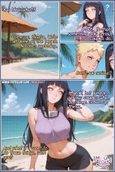 ai_generated bangs beach big_breasts blue_hair comic comic_page comic_panel comic_strip fucking hyuuga_hinata miaulust naruto:_road_to_ninja naruto:_the_last naruto_(classic) naruto_(series) naruto_shippuden sand sexy white_eyes