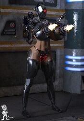 breasts chup@cabra cyborg cyborg_girl female huge_breasts robot robot_girl tagme weaponized_breasts