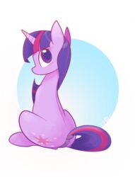 2015 anus ass braddo colored cutie_mark dock equine female feral friendship_is_magic hair horn looking_back mammal my_little_pony purple_eyes purple_hair pussy sitting solo twilight_sparkle_(mlp) unicorn