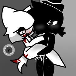 angry black_(sprunki) blood blood_on_body blush breasts cat_ears creampie cum cum_drip cum_inside female furry grabbing grabbing_legs impregnation nakky_draws ovum sex sprunki sweat tail vaginal_penetration wenda_(sprunki)