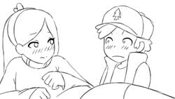 1boy 1girls accidental_arousal accidental_circumstance accidental_incest animated aroused blush brother_and_sister dipper_pines disney disney_channel female gravity_falls incest jacket long_hair mabel_pines male manyakis moaning monochrome nipple_bite siblings sketch smooth_skin sweater tagme twincest twins