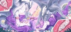 bodily_fluids cum cum_in_pussy cum_inside cutaway dragon duo female feral fur genital_fluids genitals hi_res internal internal_vaginal knot male male/female mane mythological_creature mythological_scalie mythology pawpads penetration penis pink_knot pink_pawpads pink_penis pink_pussy purple_body purple_fur pussy scalie sunhawk12 vaginal_penetration vaginal_penetration white_body white_fur white_mane