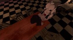 3d big_ass big_breasts breasts breeding female futa_on_female futanari ghostface_mask hellhound helluva_boss intersex knot loona_(helluva_boss) penetration slim_waist table table_sex thick_thighs vrchat