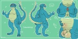 2:1 absurd_res anthro anus ass belly big_butt character genitals hi_res lizard male model_sheet nude peanutbutterpup penis reptile scalie small_penis solo spread_butt spreading