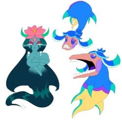 big_breasts breasts cookie_run cookie_run_ovenbreak covering_breasts dracoarcto female lotus_dragon_cookie pond_dino_cookie