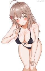 1girls ahoge antenna_hair bare_arms bare_belly bare_chest bare_hands bare_hips bare_knees bare_legs bare_midriff bare_navel bare_shoulders bare_skin bare_thighs bare_torso belly belly_button big_breasts big_sister bikini bikini_bottom bikini_only bikini_top blush blush_face blushing_at_viewer blushing_female breasts brown_eyebrows brown_eyes brown_eyes_female brown_hair brown_hair_female busty busty_female busty_girl busty_teen cleavage closed_mouth_smile collarbone curvaceous curvaceous_body curvaceous_female curvaceous_figure curvaceous_hips curvaceous_teen curvaceous_thighs curvy curvy_body curvy_female curvy_figure curvy_hips curvy_teen curvy_thighs eclypse elbows exposed_arms exposed_belly exposed_chest exposed_hips exposed_legs exposed_midriff exposed_navel exposed_shoulders exposed_skin exposed_thighs exposed_torso eye_closed female female_focus female_only fingernails fingers groin hair_between_eyes halterneck hand_on_leg hand_on_own_leg hand_on_own_thigh hand_on_thigh hanging_breasts high_resolution high_school_student highres hourglass_figure knees large_breasts lean_figure leaning_forward lips long_hair looking_at_viewer maria_mikhailovna_kujou midriff narrow_waist navel older_sister one_eye_closed one_eye_open partially_exposed_vulva partially_visible_vulva plump_breasts school_girl shoulders side-tie_bikini simple_background slender_body slender_waist slim_waist smile smiley_face smiling smiling_at_viewer smirk solo standing string_bikini swimsuit swimwear teen_girl teenage_girl teenage_tits teenager thick_thighs thighs tokidoki_bosotto_russian_de_dereru_tonari_no_alya-san upper_body white_background wide_hips wink winking winking_at_viewer winking_eye young_female young_woman