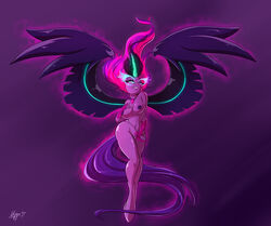 1girls alicorn anthrofied areolae breasts dark_nipples dark_persona dark_skin equestria_girls equine erect_nipples female female_only friendship_is_magic horn large_breasts mammal midnight_sparkle my_little_pony nipples nude olyagon33 pussy sci-twi smile solo tail twilight_sparkle_(mlp) wings