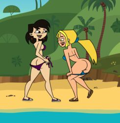 ass big_ass big_breasts breasts bridgette_(tdi) sky_(tdi) total_drama:_pahkitew_island total_drama_island undressing