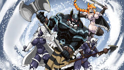 angsthewicked axe battle demon demon_girl fight melissa monster monster_girl snow spear sword weapon