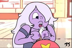 amethyst_(steven_universe) cute female gem_(species) jonnyjonnino male paizuri smooth_skin steven_quartz_universe steven_universe