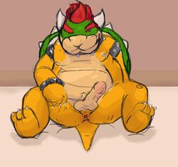 1boy anthro anus ass balls barefoot bowser claws collar cum cum_on_penis dragon erection full_body hair horn hybrid king koopa looking_at_viewer male male_only mario_(series) nintendo nude penis precum presenting presenting_hindquarters reptile royalty scalie sharp_claws shell simple_background sitting sketch smile solo spaceprincessizvy spikes spread_legs spreading toe_claws turtle video_games