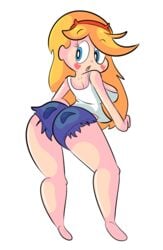 back_view daisy_dukes disney jaq_(artist) looking_back simple_background solo star_butterfly star_vs_the_forces_of_evil