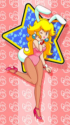 animal_ears bunnysuit high_heels leotard mario_(series) nintendo pantyhose princess_peach shayeragal