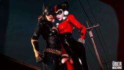 2futas 3d animated batgirl batgirl_(arkham_knight) batman:_arkham_knight batman_(series) bodysuit brown_hair dc dc_comics dickgirl flaccid frottage futa_on_futa futa_only futanari harley_quinn harley_quinn_(arkham) harley_quinn_(arkham_knight) harley_quinn_(classic) intersex outdoors penis_juggling red_lipstick source_filmmaker teasing ubermachineworks uncensored