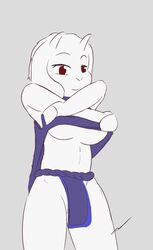 1girls 2d anthro anthro_female anthro_only big_breasts breasts caprine demon female female_only furry furry_female furry_only goat goat_humanoid horns humanoid humanoid_female humanoid_only kamperkiller_(artist) mammal pussy pussy_peek red_eyes shirt_pulled_up slightly_chubby solo toriel underboob undertale undertale_(series)