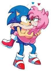 2016 amy_rose anthro balls breasts carrying extraspecialzone eye_contact female heart hedgehog male mammal nude penetration sex smile sonic_(series) sonic_the_hedgehog