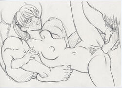 aika_(skies_of_arcadia) monochrome nipples nude rape sex sketch skies_of_arcadia