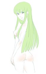 breasts c.c. code_geass green_hair hachimitsuboi long_hair nude scar