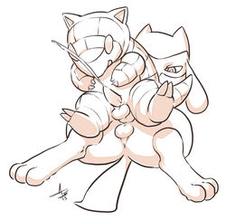 anal anal_sex aogami balls duo male nintendo penetration penis pokemon riolu sandshrew video_games yaoi
