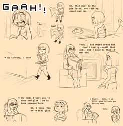 book caprine comic english_text female food frisk frisky_(under(her)tail) male mammal parody penis pie text thewill toriel tutori_(under(her)tail) under(her)tail undertale undertale_fanfiction