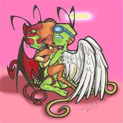 angel demon double_penetration invader_zim irken penetration ravenpuff sex vortian