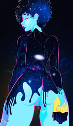 alien ass blue_hair blue_skin cosmic_skin deity dripping galaxy galaxy_girl galaxy_skin hair humanoid nude planet pussy space star wet