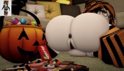 1girls 3d anus ass bent_over big_ass big_breasts bimbo breasts candy female halloween ninjashyper2 nude pumpkin pussy reference_image roblox roblox_avatar robloxian self_upload showing_ass showing_off socks solo solo_female solo_focus tease teasing teasing_viewer teasing_with_butt thighhighs white_body white_skin