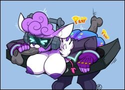 alpaca ambiguous_penetration anthro areola balls bent_over black_border blue_background border bottomwear breasts camelid closed_eyes clothed clothing disembodied_penis dj_bop electronics epic_games exposed_breasts eyelashes eyewear fellatio female fingerless_gloves fortnite front_view fur genitals gloves grey_bottomwear grey_clothing grey_pants grey_topwear handwear head_tuft headphones hi_res male male/female mammal miobadders nipples oral pants penetration penile penis purple_areola purple_body purple_clothing purple_fur purple_gloves purple_handwear purple_nipples purple_nose sex simple_background solo sunglasses text topwear tuft white_body white_fur