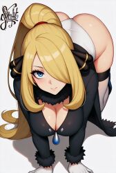 cynthia (pokemon) from pokemon by drspiceart