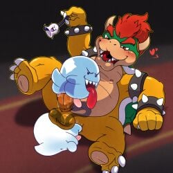 3boys anal argon_vile balls bell belly boo_(mario) bowser bracelet claws deep_rimming erection feet furry furry_male gay gay_sex genitals ghost group group_sex hair heart_symbol hi_res internal internal_anal jewelry koopa larger_male male male/male mario_(series) nintendo nipples oral overweight penetration penile penile_penetration penis red_hair reptile rimming scalie sex shell size_difference smaller_male spiked_bracelet spiked_shell spikes spikes_(anatomy) spirit threesome toe_claws tongue tongue_out translucent translucent_body trio yellow_body