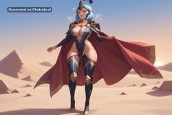 1_girl 1girl ai_assisted ai_generated bangs boots butt_crack cape cleavage desert exausted expressionless feather fire_emblem fire_emblem_fates from_behind gluteal_fold helmet large_breasts leotard light_blue_hair narrow_waist night nude oiled_body open_mouth pants petite pussy_juice_leaking round_ass sexually_suggestive skindentation solo source_anime standing surprised sweat_body tan_skin thick_thighs tight_clothes tongue_out walking wet_body wet_face wet_hair wide_hips