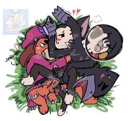 3boys anal_sex avian blowjob blushing bottomless brawl_stars canine colonel_ruffs colonel_ruffs_(brawl_stars) crow_(brawl_stars) cum cum_in_mouth feline furry_only gay_sex hearts internal_view kit_(brawl_stars) male_only naked_male on_grass pleasure_face rich_trueman ruffs spread_legs sucking_penis sweating tagme