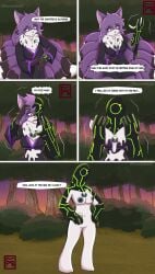 absurd_res alien alien_humanoid anthro ben_10 canid canine cartoon_network comic english_text felid feline female fox furminko27 galvanic_mechamorph goo_transformation hi_res humanoid hybrid mammal sequence solo text transformation transformation_sequence upgrade_(ben_10)