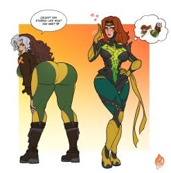 2girls anna_marie artista_leal big_ass big_breasts breasts curvaceous curvy curvy_figure digital_media_(artwork) female hips homo_superior hourglass_figure huge_ass huge_breasts jean_grey jean_grey_(marvel_rivals) large_ass large_breasts legs light-skinned_female light_skin marvel marvel_comics marvel_girl mature mature_female multicolored_hair mutant mutant_(marvel) rogue_(marvel_rivals) rogue_(x-men) round_ass slim_waist thick thick_hips thick_legs thick_thighs thighs voluptuous waist wide_hips x-men