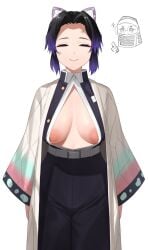 1girls breasts breasts_out cleavage demon_slayer female female_focus female_only kochou_shinobu