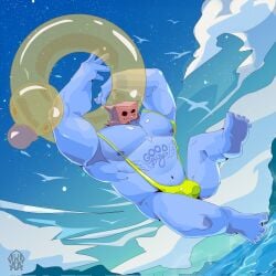 1boy 2025 artist_request bara bulge gay godstv kinni_(godstv) male male_only mankini muscular nipples solo tagme video_games yaoi