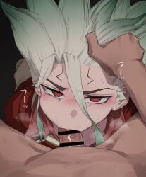blowjob dr.stone gay gay_blowjob ishigami_senku male male/male male_focus male_only yaoi