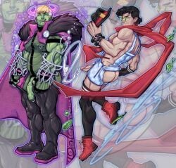 alien big_ass big_penis billy_kaplan billy_maximoff black_hair blitzturner blonde_hair blue_eyes cum green_eyes green_skin halo hulkling husbands magic marvel marvel_comics muscles pinup teddy_altman thick_thighs wiccan young_avengers