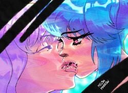 kissing motoko_kusanagi sloppy_kiss yuri
