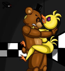 animatronic avian bear bird chica_(fnaf) chicken classic_chica_(fnaf) female five_nights_at_freddy's freddy_(fnaf) machine male mammal robot straight