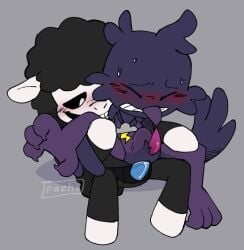 ambiguous_gender anal_sex baba_chops_(poppy_playtime) critters_(poppy_playtime) female female/ambiguous nightmare_critters nonbinary pachi_rizuu pegging penis poe_(poppy_playtime) poppy_playtime sex stomach_bulge watermark
