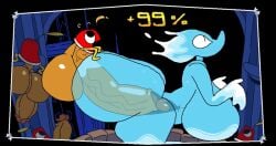 animated ass balls breasts cuptain_(deltarune) darkner deltarune female gameplay_mechanics huge_ass huge_breasts hyper hyper_balls hyper_penis larger_female male miss_mizzle_(deltarune) penis sex size_difference smaller_male superiorfox video_games