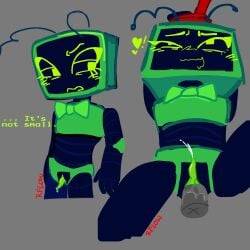 anon anonymous_character bondage cumming dandy's_world futanari micropenis roblox roblox_game robot small_penis tied_up tv_head unusual_genitalia vee_(dandy's_world)