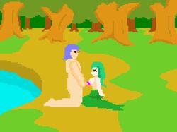 1boy 1girls 2d animated areolae big_breasts blush breasts catherine_(sensual_quest) female game_cg green_eyes green_hair huge_breasts jermaneels loop looping_animation mermaid mermaid_tail navel nipples nude nude_male open_mouth outercourse outside penis penis_on_breast pixel_animation pixel_art rubbing_penis sensual_pleasure_2 topless topless_female