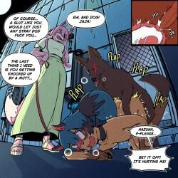 1:1 alley animal_genitalia animal_penis anthro anthro_on_feral anthro_penetrated ass_up bdsm bestiality blush bodily_fluids brand_new_animal breasts butt canid canine canine_genitalia canine_penis cervical_contact cervix clothed clothing collar cum cum_in_uterus cum_inside dialogue doggystyle ejaculation english_text erection explicitly_stated_nonconsent female female_penetrated feral feral_penetrating feral_penetrating_anthro footwear forced fox from_behind_position fur genital_fluids genitals group hair hi_res humiliation internal interspecies lea_stellaria leash male male/female male_penetrating male_penetrating_female mammal michiru_kagemori nazuna_hiwatashi nipples nude open_mouth outside penetration penile penile_penetration penis petplay profanity raccoon_dog rape roleplay sandals sex shoes studio_trigger tail tanuki text tongue trio uterus vaginal vaginal_penetration vulva