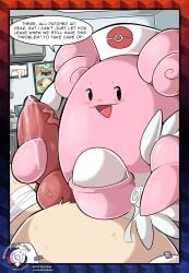 absurd_res ambiguous_gender animal_genitalia animal_penis bandage blissey blush bodily_fluids border canine_genitalia canine_penis clothing detailed_background dialogue digital_media_(artwork) duo egg english_text erection feral first_person_view fur generation_2_pokemon genital_fluids genitals handjob hat headgear headwear hi_res holding_penis inside knot leaking_precum legendary_pokemon looking_at_viewer male male_pov nintendo nurse_clothing nurse_hat nurse_headwear open_mouth penile penis pink_body pokemon pokemon_(species) precum raikou sex smeargle smile spicykiwi text url watermark